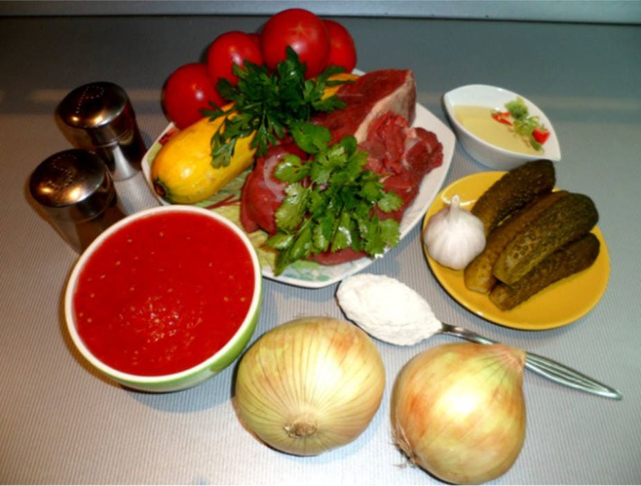 Ингредиенты для азу по татарски
