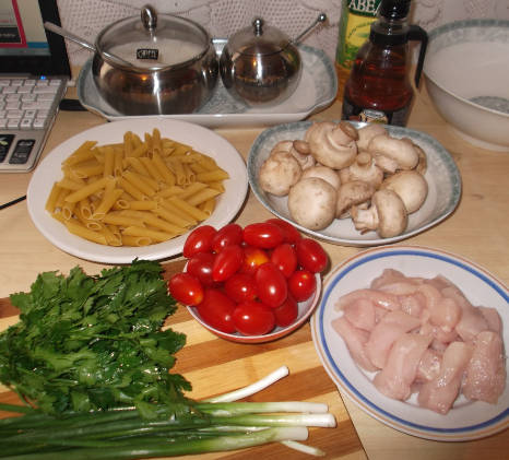 Ингредиенты на салат с макаронами