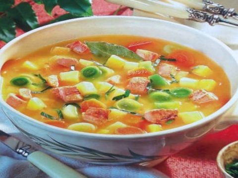 Овощной суп с репой и свининой "Осеннее настроение"