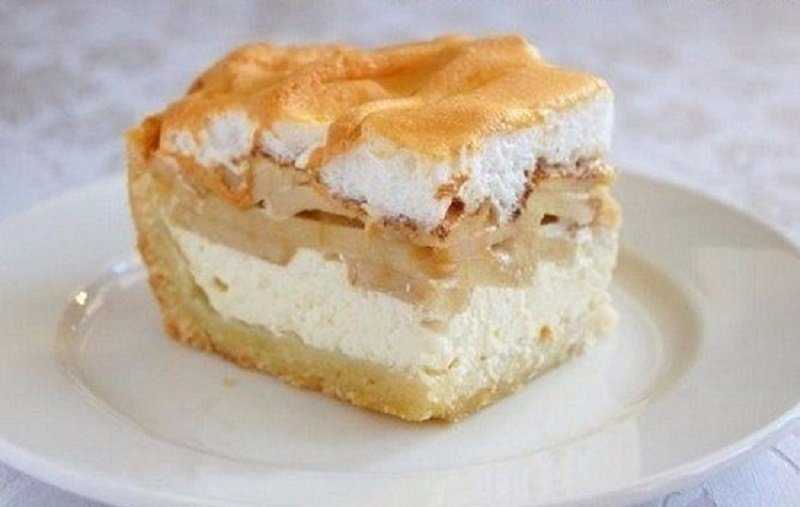 Творожно яблочный пирог в духовке со сметаной