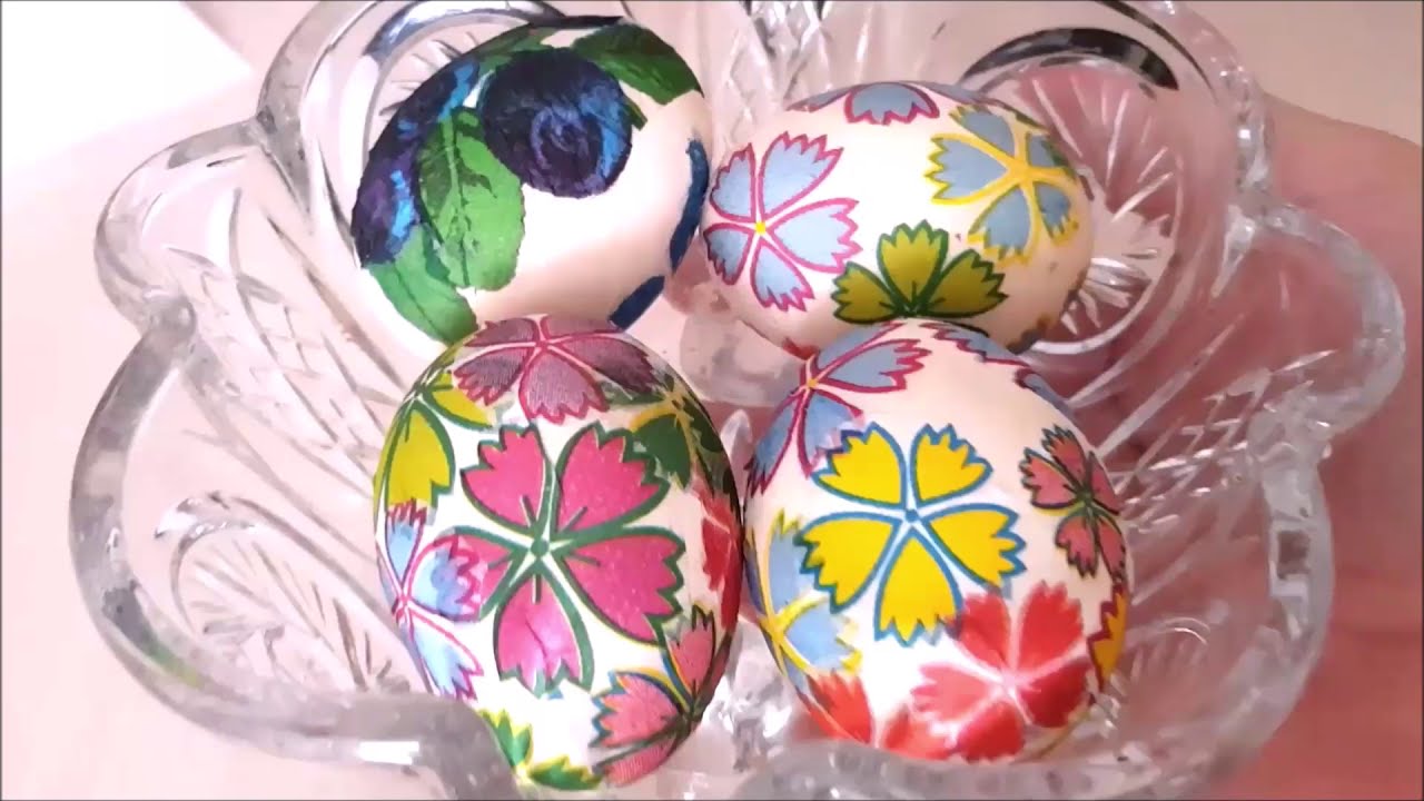 Пасхальные яйца - роспись цветами