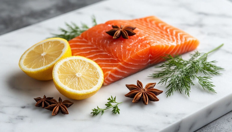 Пряные травы и специи для маринования красной рыбы